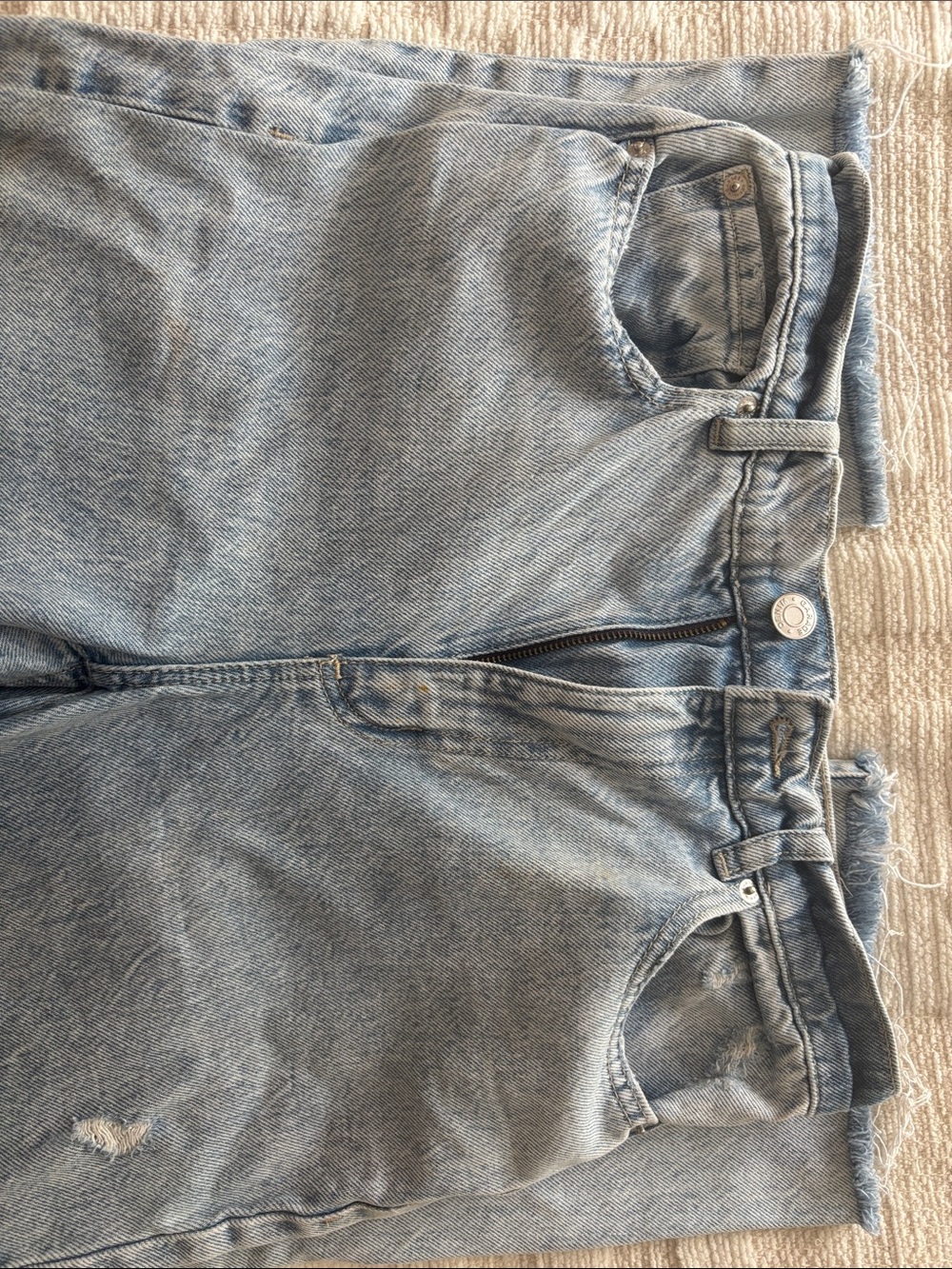 Garage Light Blue Straight Leg Ripped Jeans - Picture 3 of 16